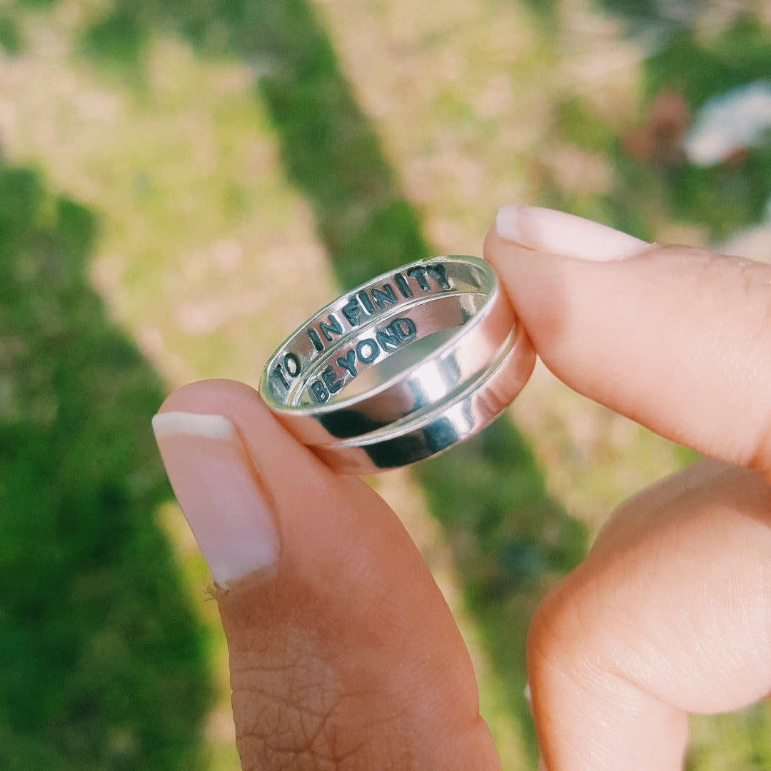 Handstamped skinny ring