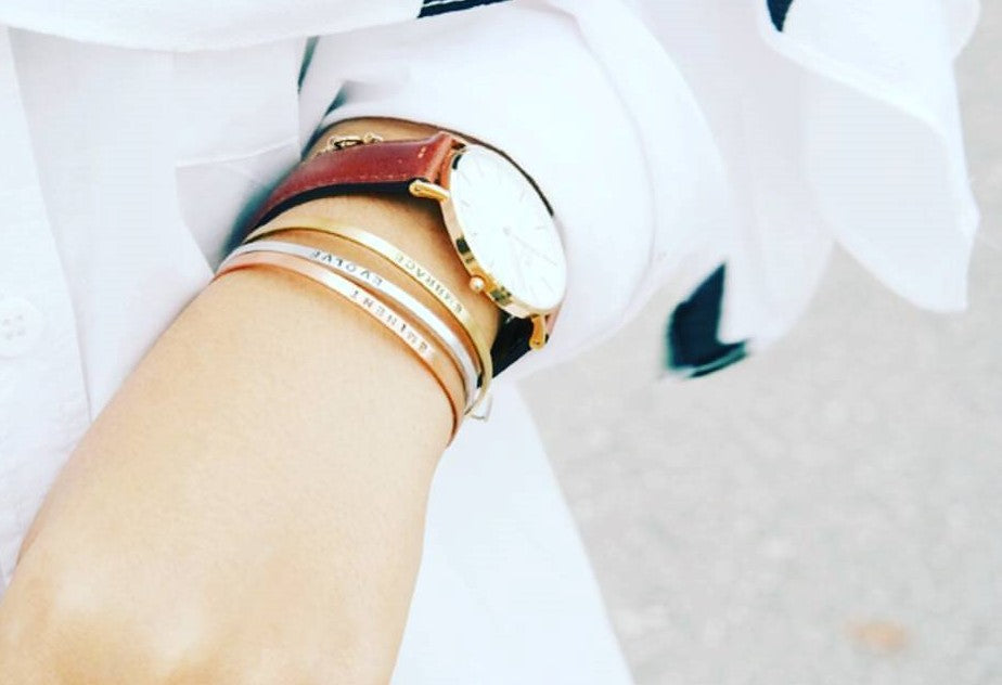 Skinny Stackable Mantra Cuff