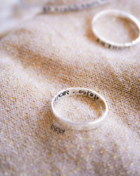 Handstamped skinny ring