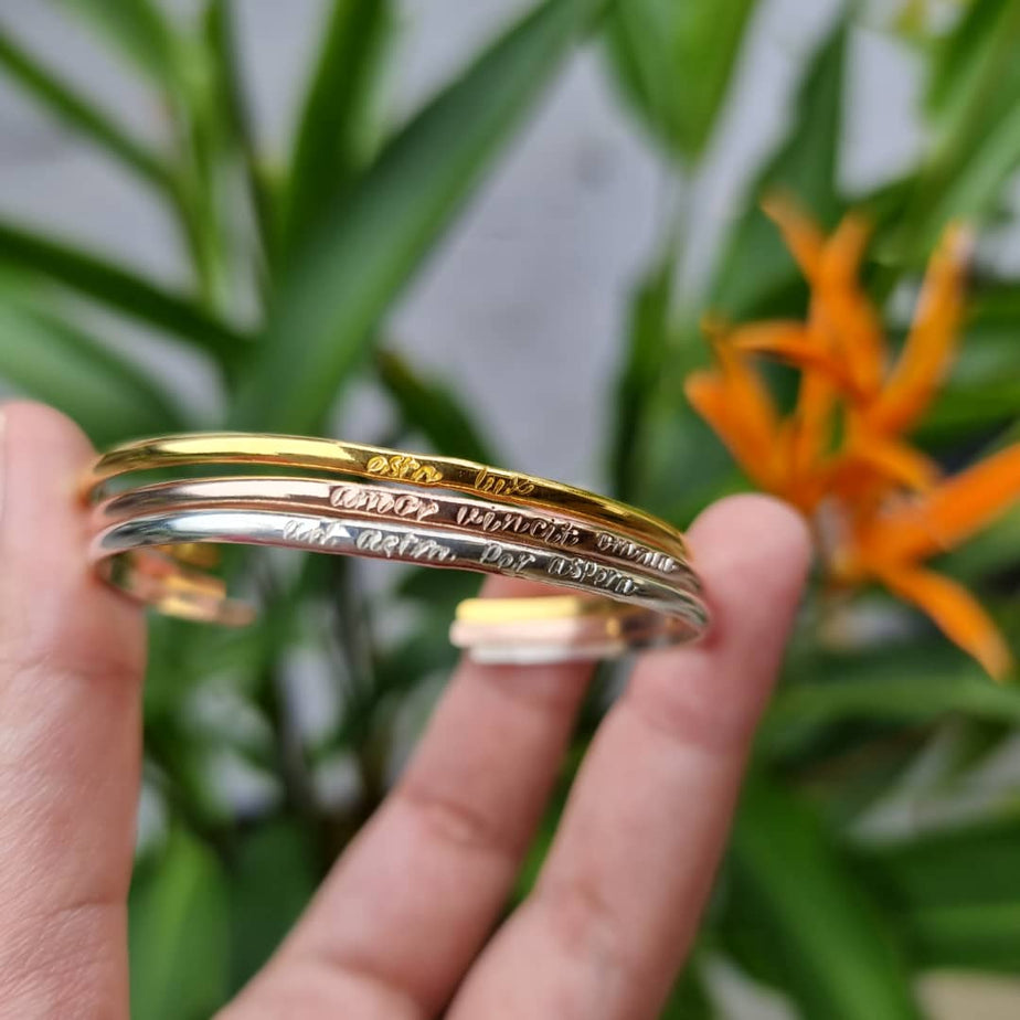 Skinny Stackable Mantra Cuff